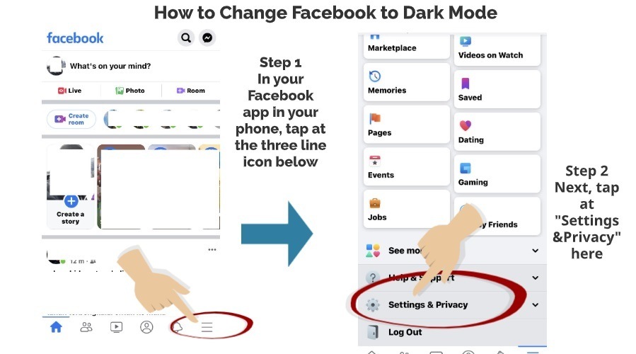 How to change Facebook to Dark Mode 2